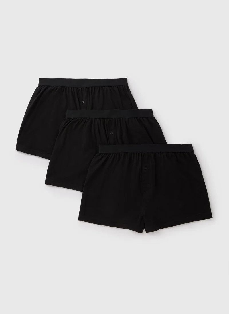 Matalan 3 Pack Black Loose Fit Boxers